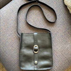 Black leather Patricia Nash crossbody